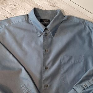 Dockers Blue Long Sleeve Dress Shirt 17-17.5  34/35